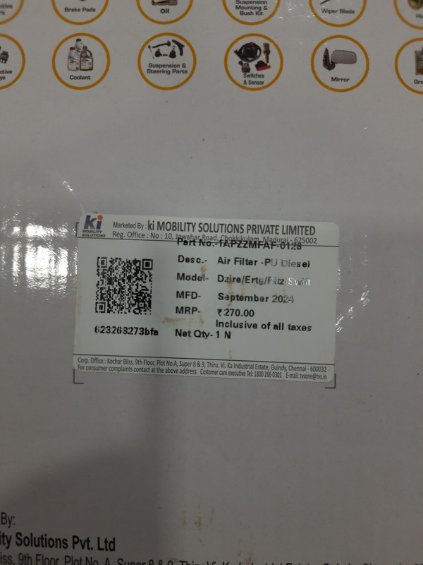 Air Filters(Dzire, Ertiga, Ritz, Swift-Diesel ) - Image 3