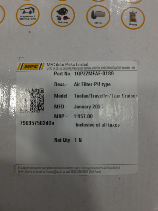 Air Filters(Trax/Cruiser/Toofan-Diesel) - Image 3