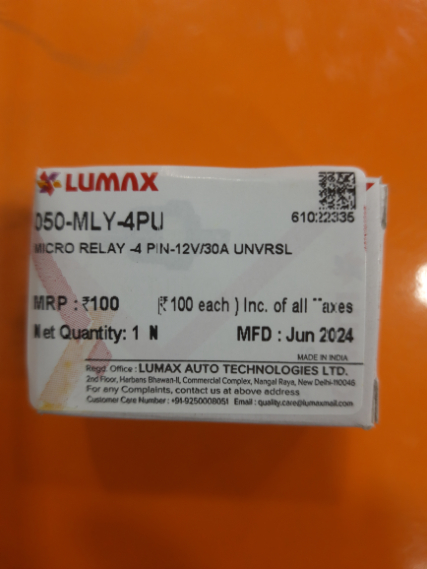 HEAD LIGHT LAMP RELAY AND HORN RELAY(12V/30A- 4 Pin Micro Relay Denso Type (12V/30 A) Universal) - Image 3