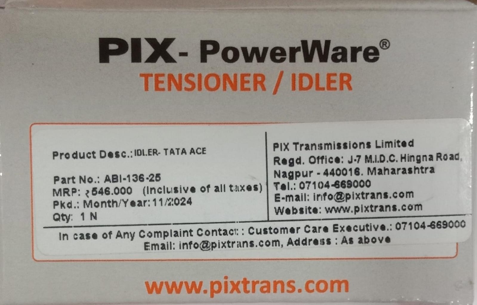 TENSIONER BEARING (Timing Idler Ace/ Indica /Indigo) - Image 3