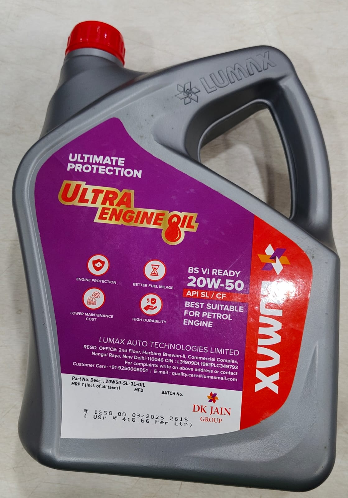 ENGINE OIL(C I 4 Engine Oil 210 L 20W-50 3L) - Image 2