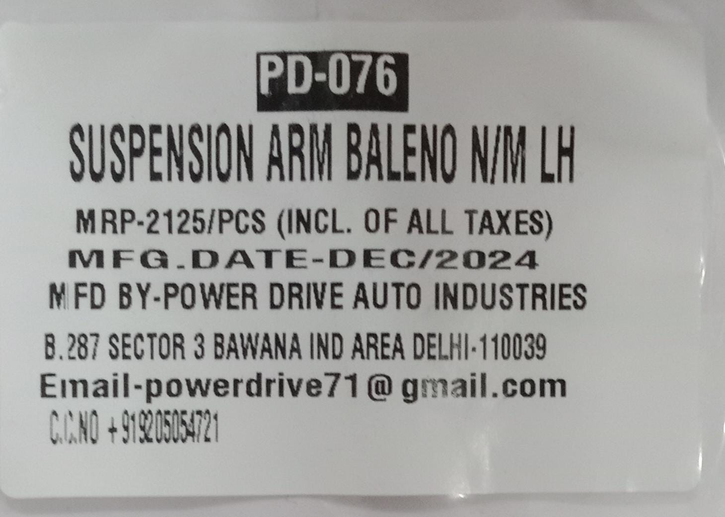 (POWER DRIVE)SUSPENSION ARM BALENO N/M LH (LOWER ARM ) - Image 3