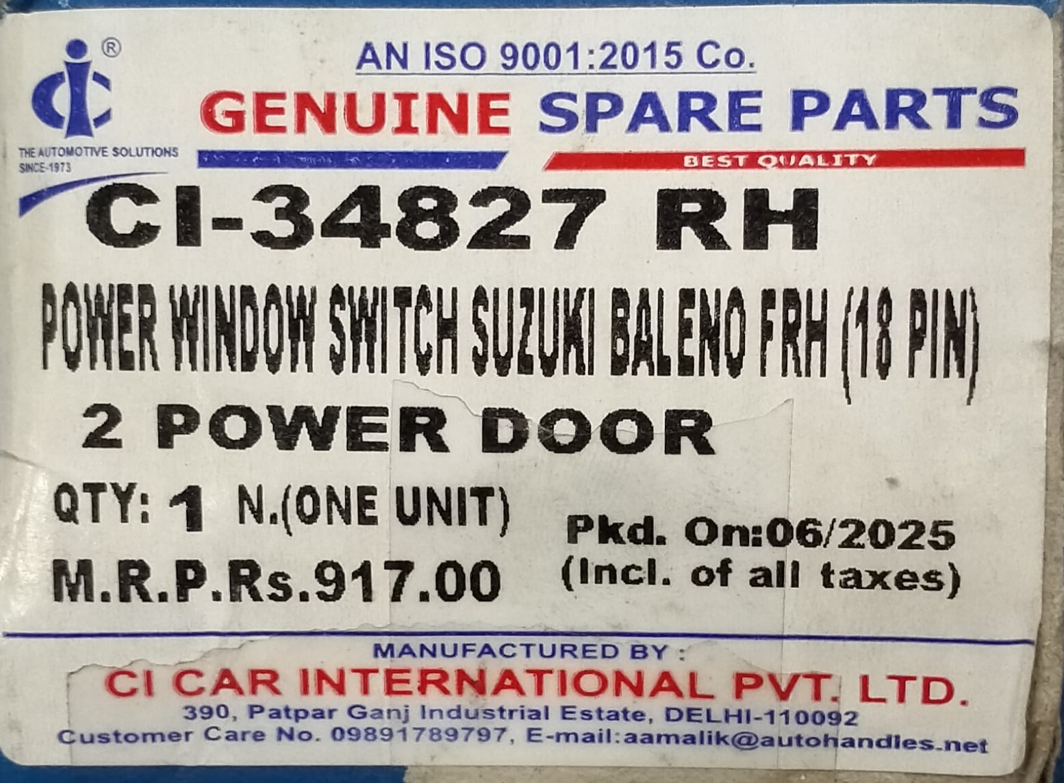 POWER WINDOW SWITCH SUZUKI BALENO FRH(18PIN) - Image 4