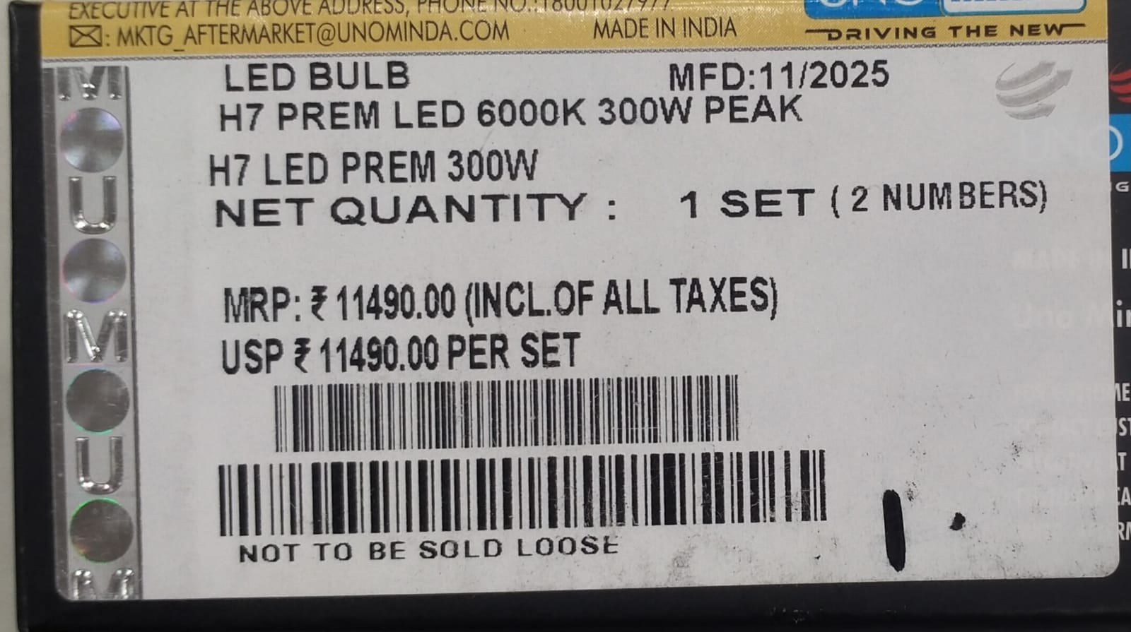 UNO MINDA LED BULB H7 PREM LED 6000K 300WPEAK - Image 4