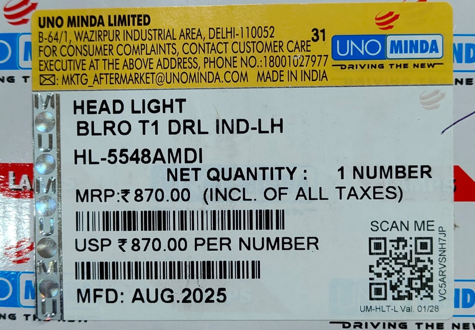 UNO MINDA HEAD LIGHT ASSY UNIT BOLERO OLD T-1DRL-LH - Image 3