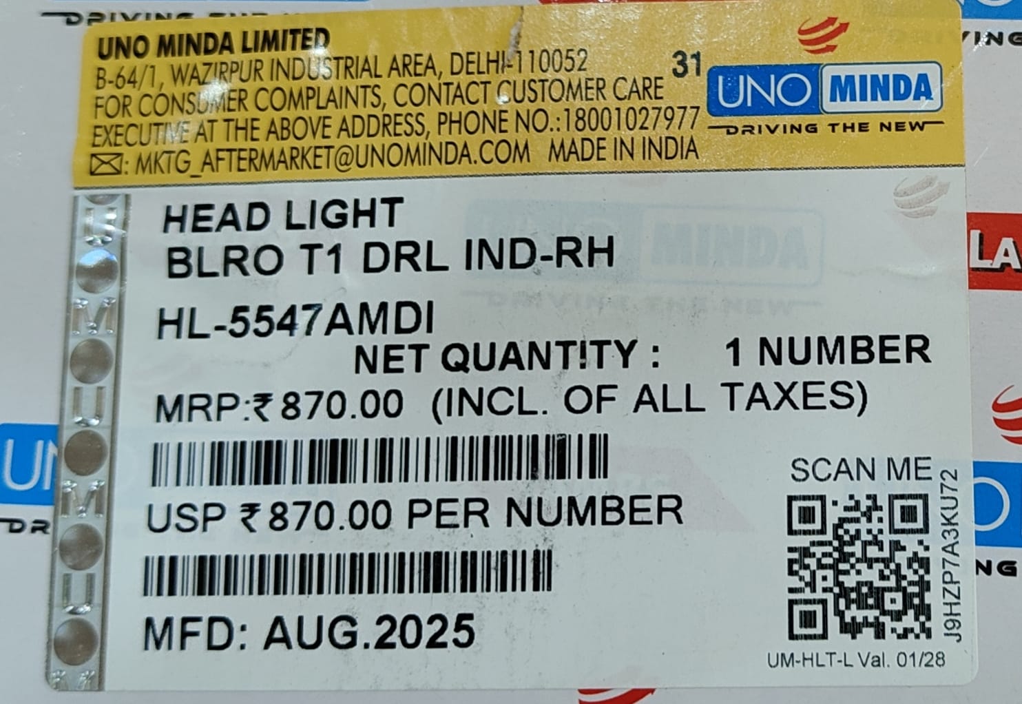 UNO MINDA HEAD LIGHT ASSY UNIT BOLERO OLD T-1DRL-RH - Image 3