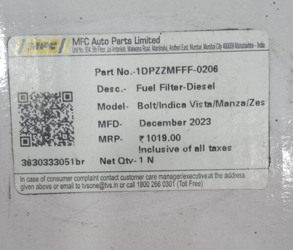 Fuel / Diesel Filters(Indica Vista/Zest/Bolt/Manza/Punto-(D)) - Image 3