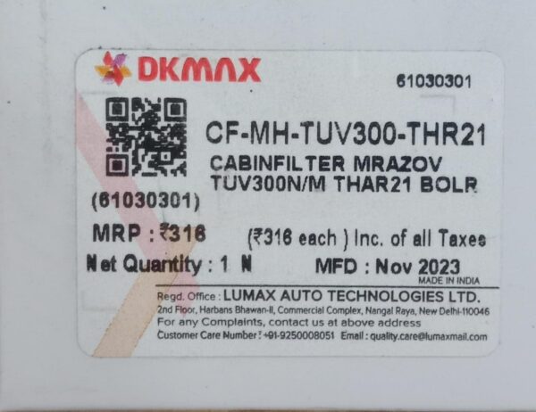 Cabin Filters(Marazo/Tuv 300 N/M / Thar 2021/ Bolero) - Image 3