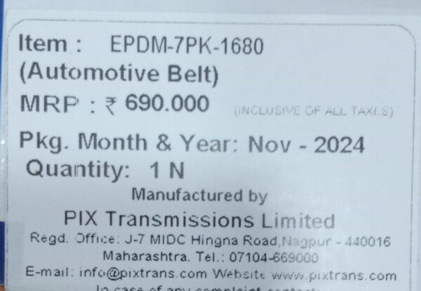 (PIX) BELT( TATA  MANZA/VISTA  1.3  DIESEL) - Image 3