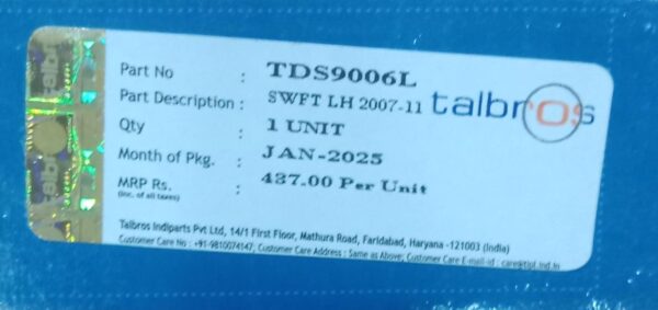 (TALBROS) GAS SPRING DICKY DOOR -SWIFT (LH) 2007-11 - Image 3