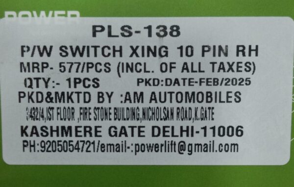 POWER WINDOW SWITCH XING  10 PIN RH - Image 5