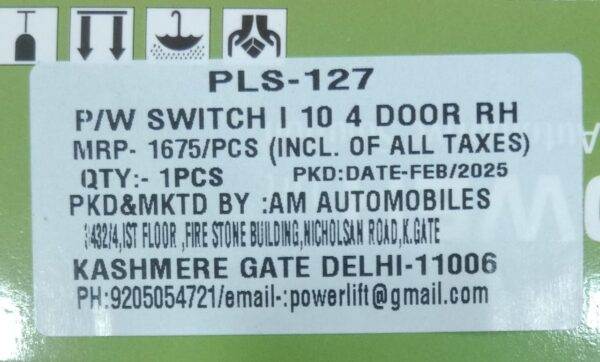POWER WINDOW SWITCH  I-10 4 DOOR RH - Image 5