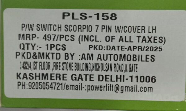 POWER WINDOW SWITCH SCORPIO 7 PIN W/COVER LH - Image 5