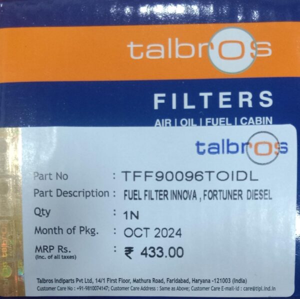(TALBROS) FUEL FILTER INNOVA,FORTUNER DIESEL - Image 3