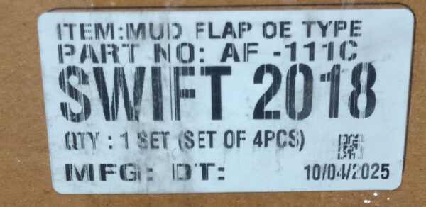 (MUD FLAPS)   SWIFT 2018 (SET OF 4 PCS) - Image 3