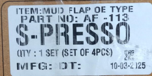 (MUD FLAPS ) S-PRESSO (SET OF 4 PCS ) - Image 2