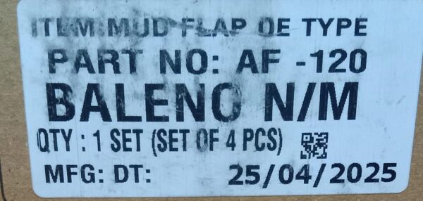 (MUD FLAPS)BALENO 2022 N/M(SET OF 4 PCS ) - Image 2