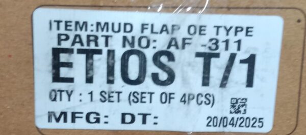 (MUD FLAP) ETIOS T-1  (SET OF FOUR) - Image 2