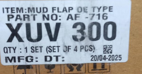 (MUD FLAPS) XUV 300 (SET OF FOUR ) - Image 2