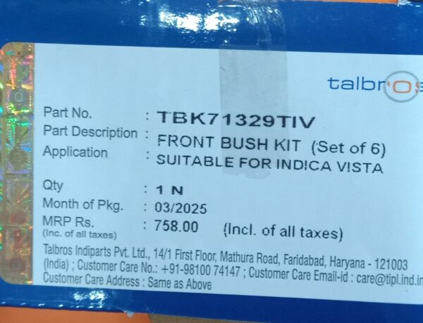 (TALBROS) FRONT BUSH KIT (SET OF 6 ) INDICA VISTA - Image 3