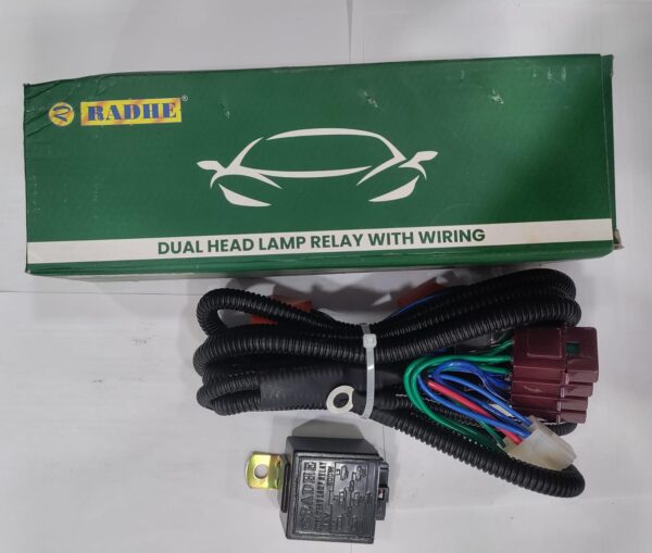 H4 HEAD LIGHT WIRING KIT DOUBLE RELAY 4 FUSE RADHE - Image 3