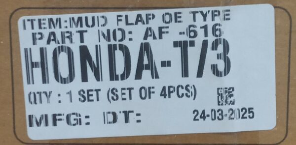 (MUD FLAPS) HONDA CITY T/3 (SET OF FOUR) - Image 3