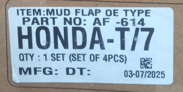 (MUD FLAPS) HONDA CITY T/7 (SET OF FOUR) - Image 3