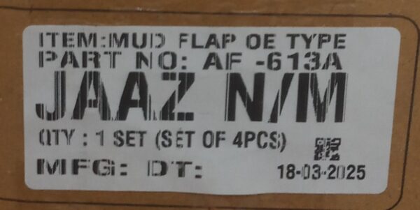 (MUD FLAPS) JAZZ N/M (SET OF FOUR) - Image 3