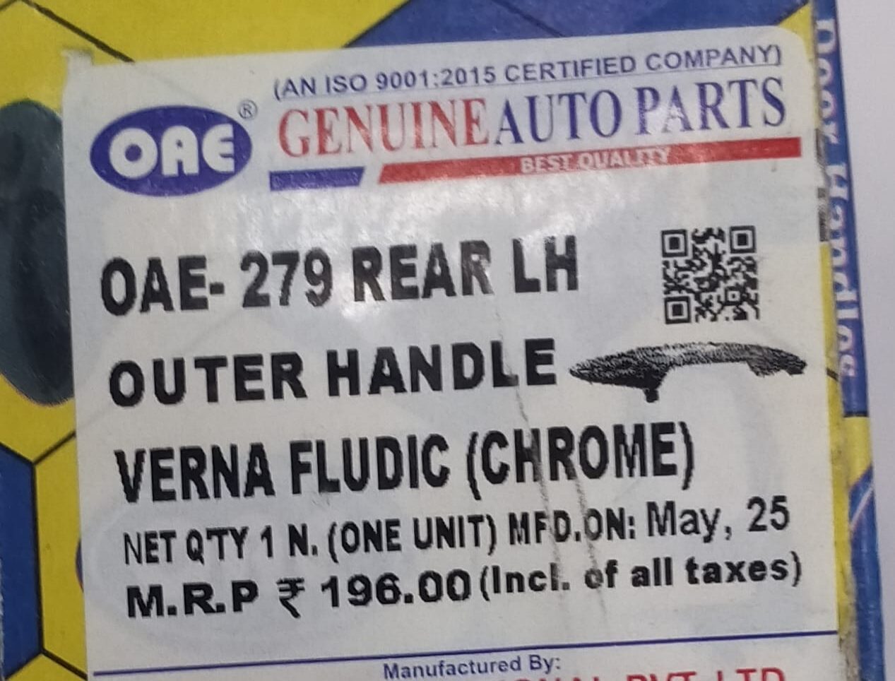 OUTER HANDLE VERNA FLUDIC REAR - LH - Image 4