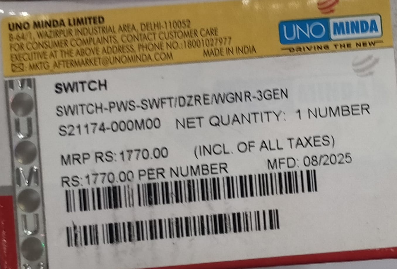 MINDA POWER WINDOW SWITCH SWIFT, DEZIRE, ERTIGA, WAGAONR - Image 3
