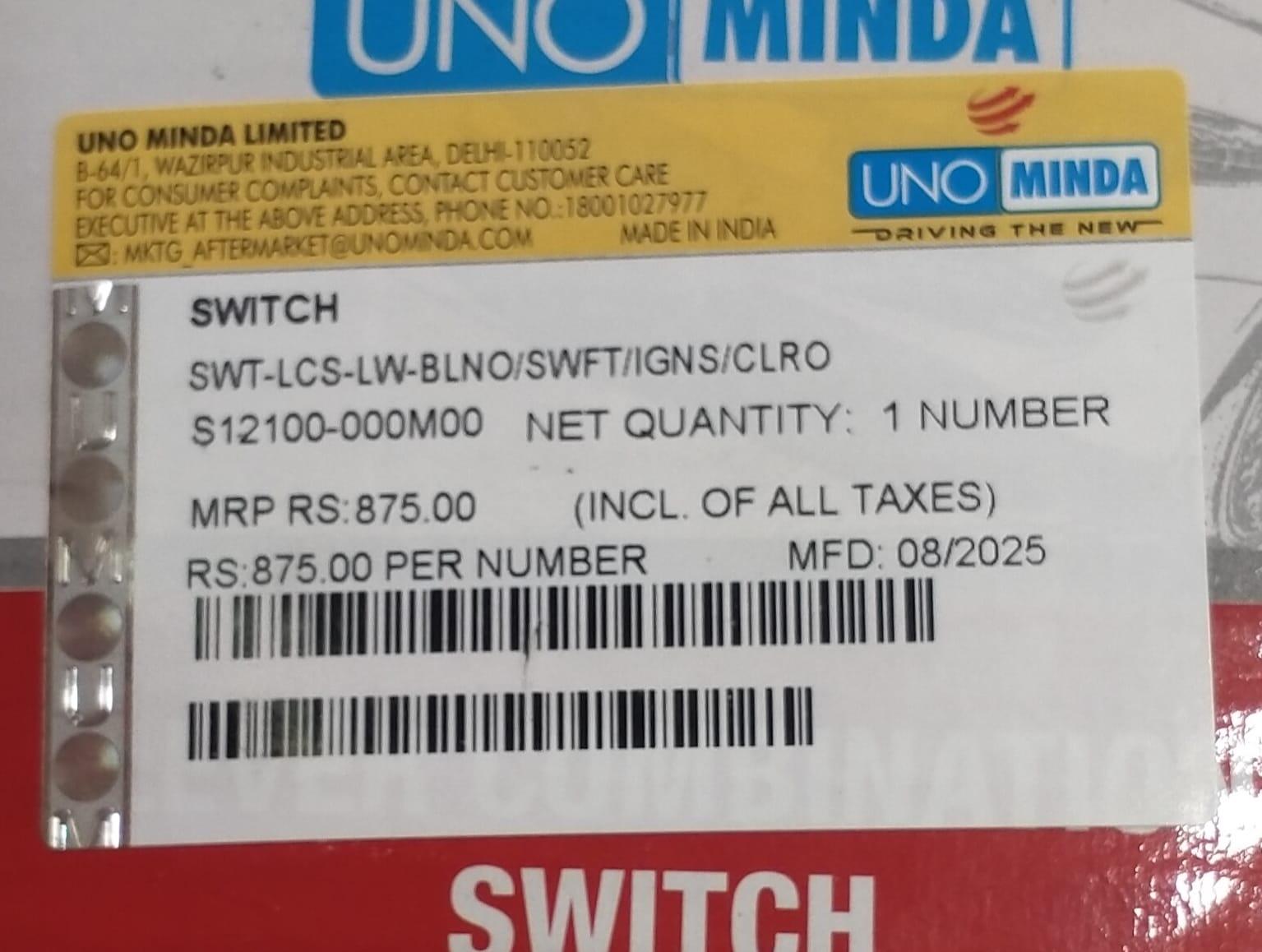 UNO MINDA LEVER COMBINATION SWITCH SWIFT/IGNS/ALTO-F/L - Image 3