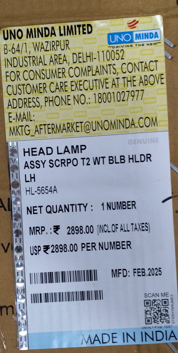 UNO MINDA HEAD LIGHT SCORPIO T2 WITH MOTOR-LH - Image 3