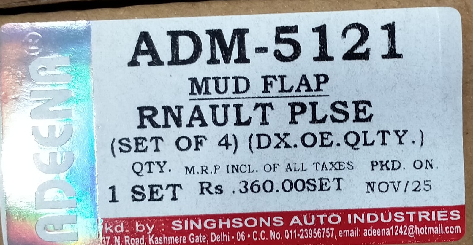 MUD FLAP RENAULT PULSE - Image 3