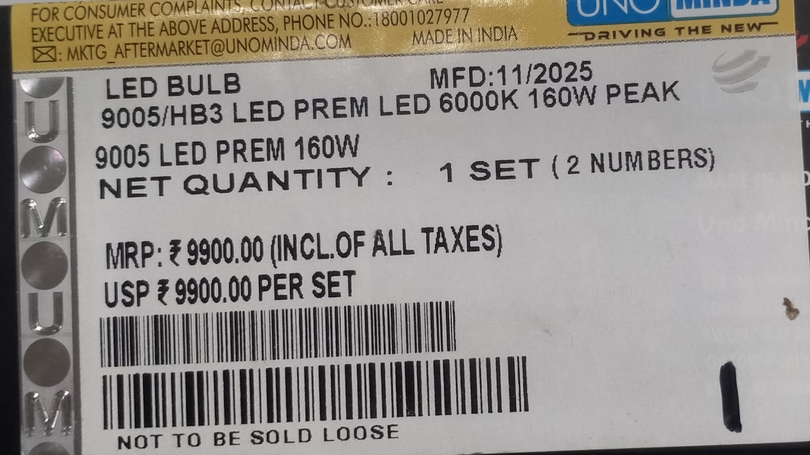 UNO MINDA 9005 160W LED HEAD LIGHT - Image 4