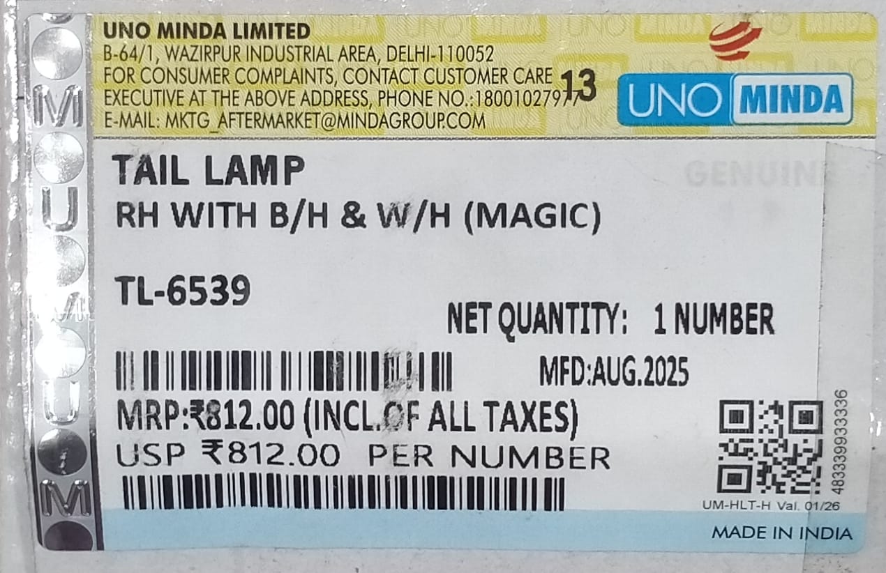 UNO MINDA TAIL LAMP TATA MAGIC -RH - Image 3