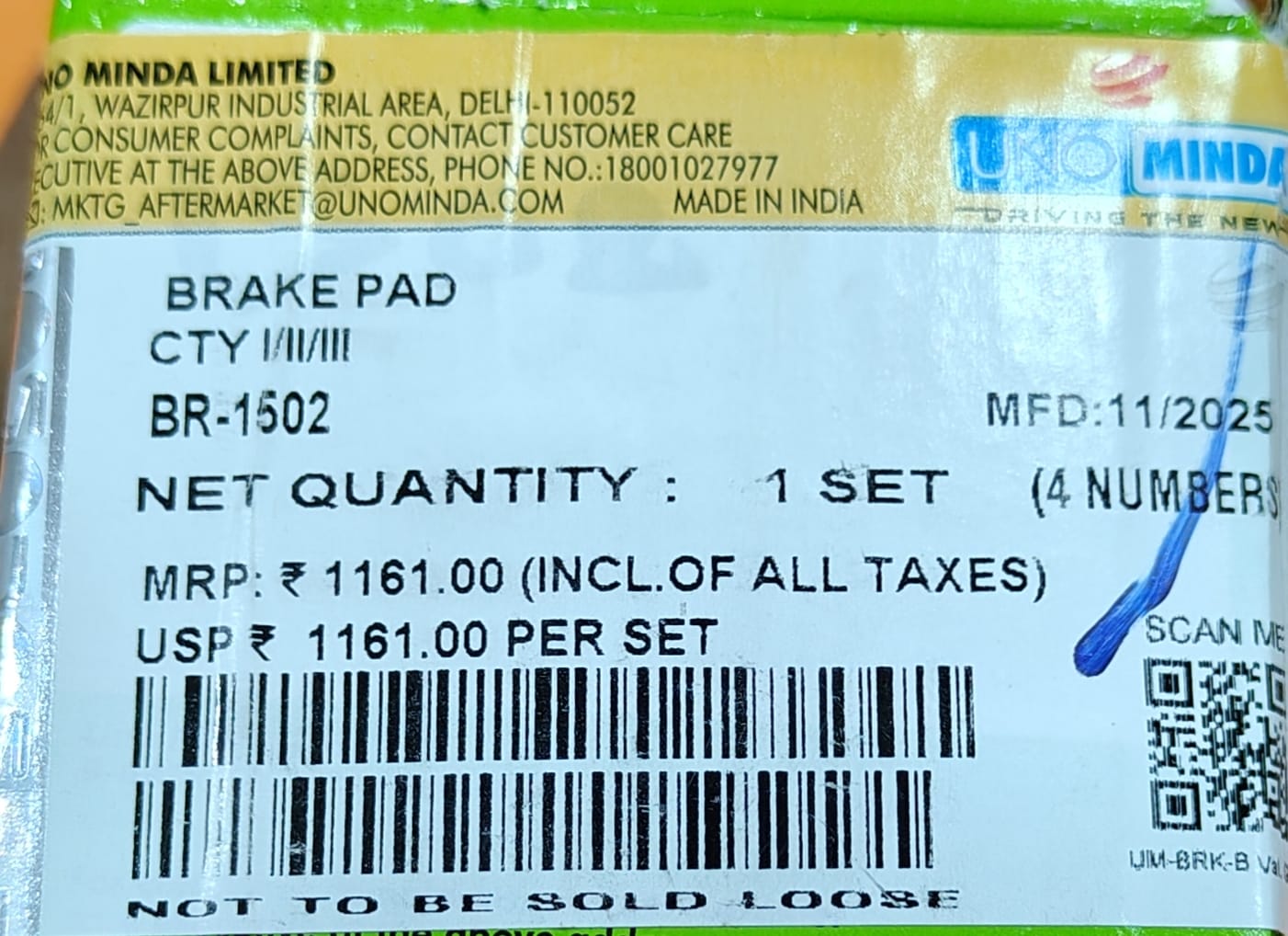 UNO MINDA BRAKE PAD HONDA CITY I, II, III - Image 3