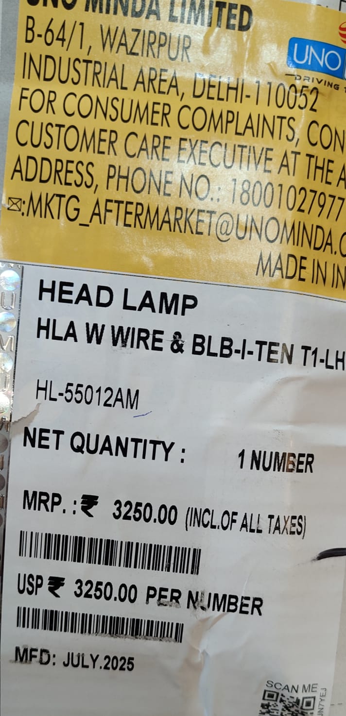 UNO MINDA HEAD LIGHT ASSY I -10 T1- LH - Image 3