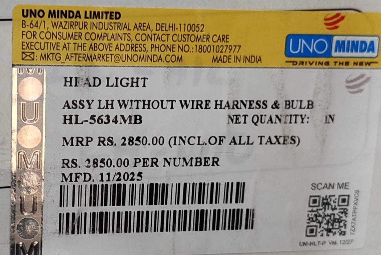 UNO MINDA HEAD LIGHT ASSY REDI GO LH - Image 3