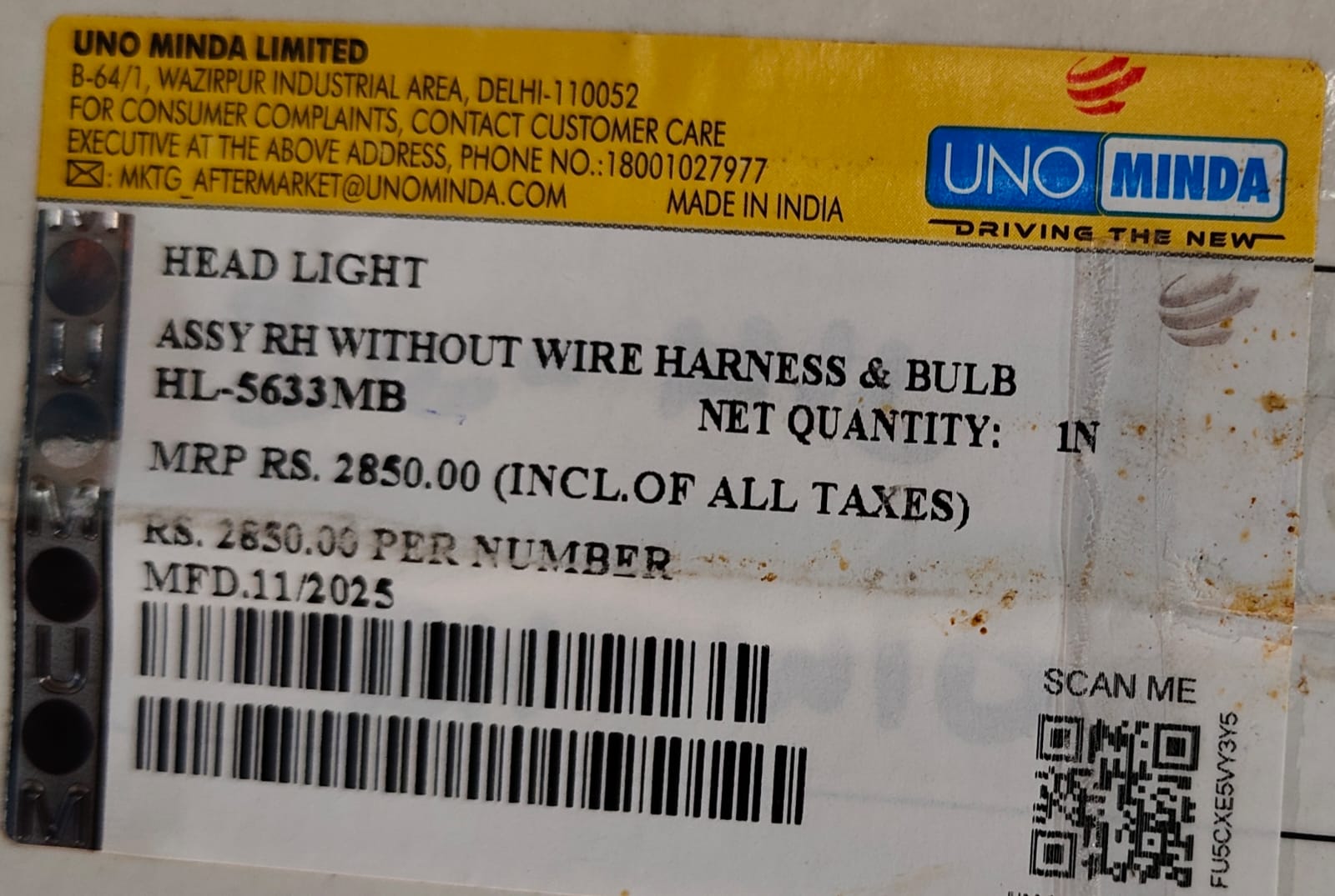 UNO MINDA HEAD LIGHT ASSY REDI GO RH - Image 3