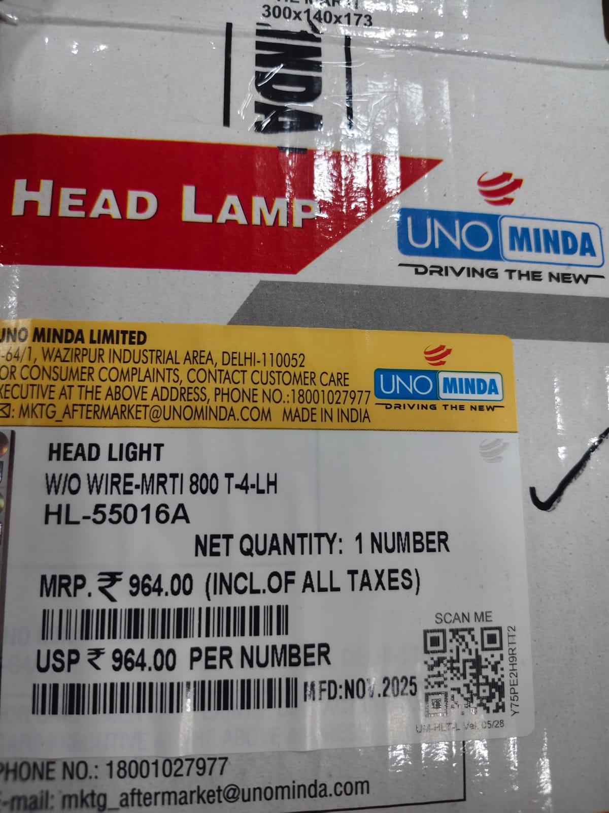 UNO MINDA MARUTI-800 TYPE-4 -LH HEAD LIGHT ASSEMBLY - Image 3