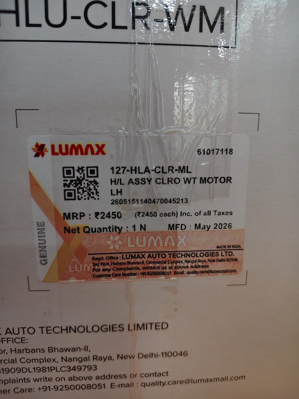 LUMAX CELERIO- LH (2013-2021)WITH MOTOR HEAD LIGHT ASSEMBLY - Image 3