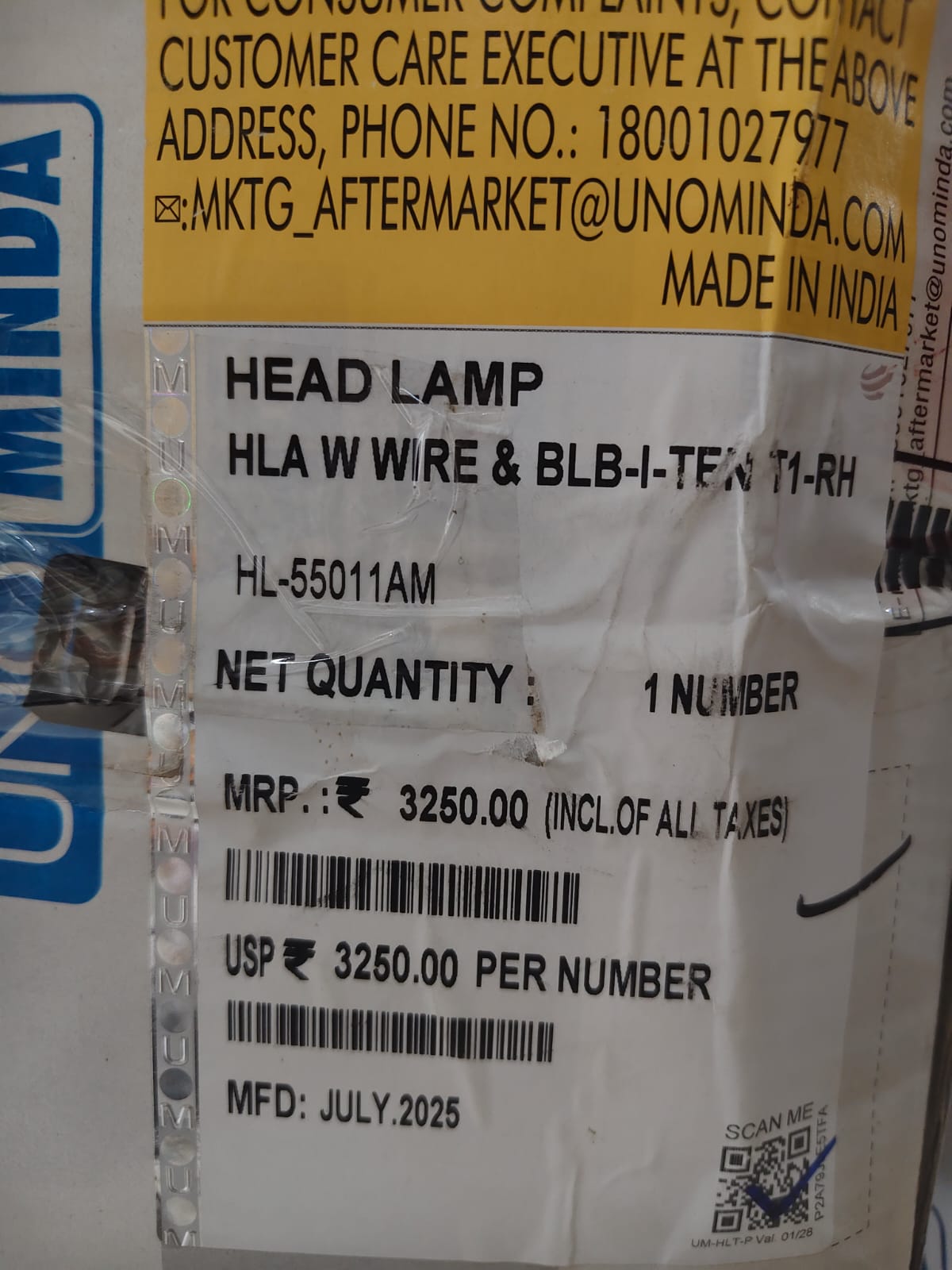 UNO MINDA H/L ASSLY I -10 TYPE 1- RH HEAD LIGHT ASSEMBLY - Image 3