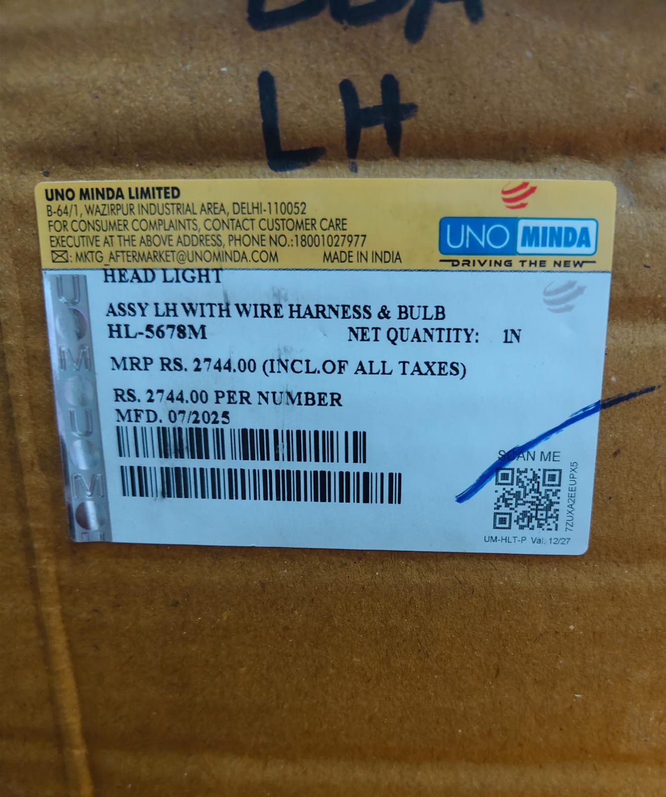 UNO MINDA HL ASSLYKWID N/M- LH HEAD LIGHT ASSEMBLY - Image 3