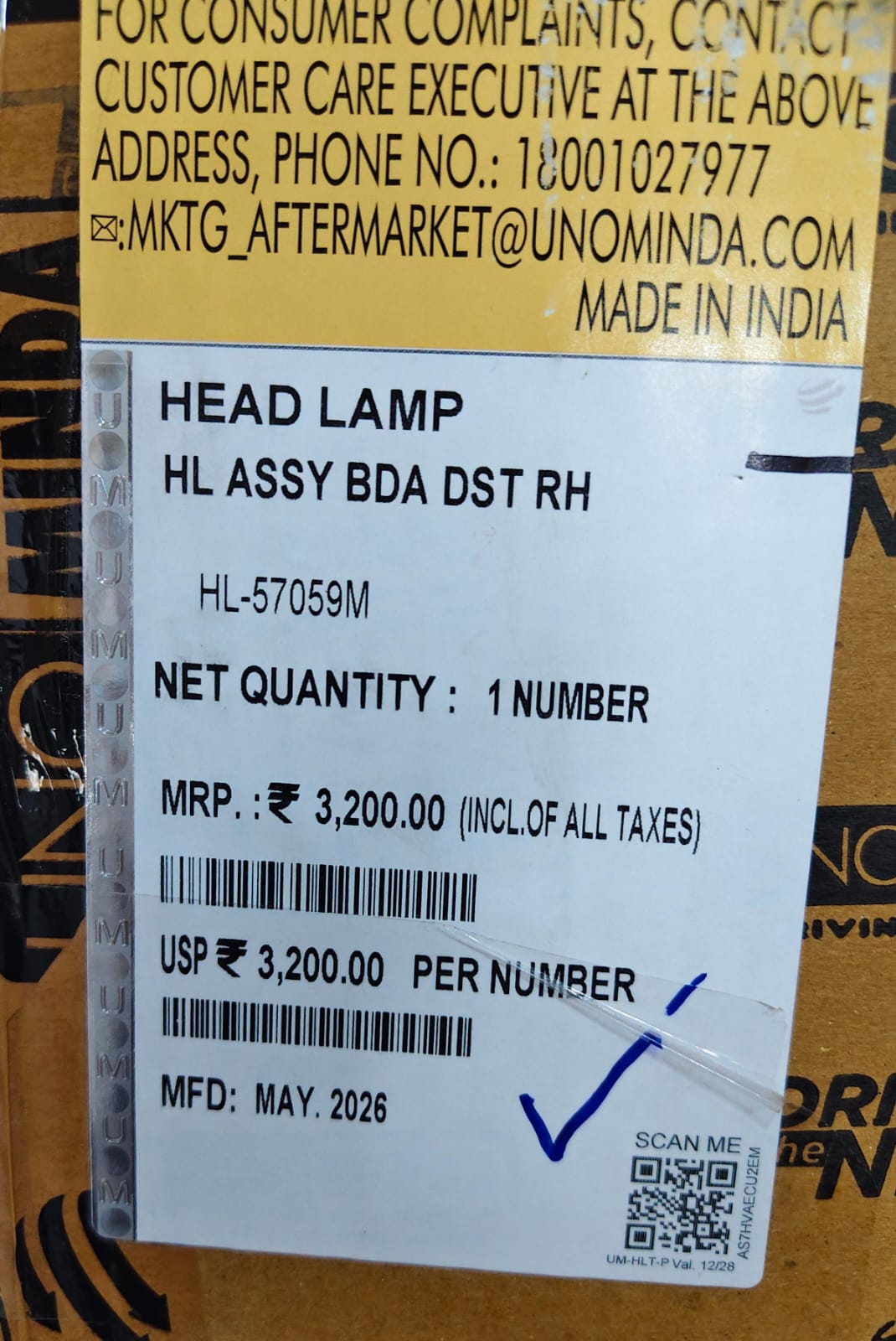 UNO MINDA H/L BADA DOST -RH HEAD LIGHT ASSEMBLY - Image 3